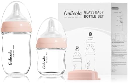 Glass Newborn Set, 3 oz + 5 oz, Pink