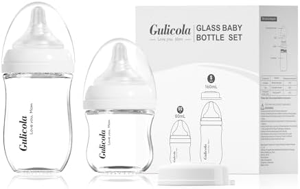 Glass Newborn Set, 3 oz + 5 oz, White