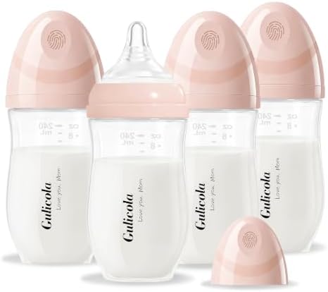 PP Bottles, 8 oz, 4-Pack, Pink
