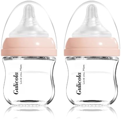 Small Glass Bottle, 3 oz, 2-Pack, Pink